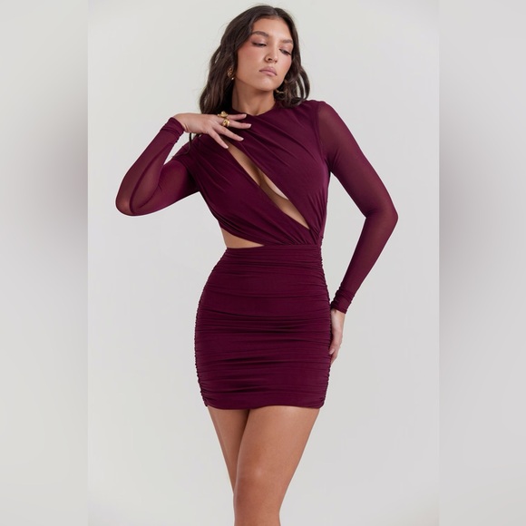 🆕 House of cb LUCINDA Mulberry Cutout Mini Dress - Picture 3 of 8